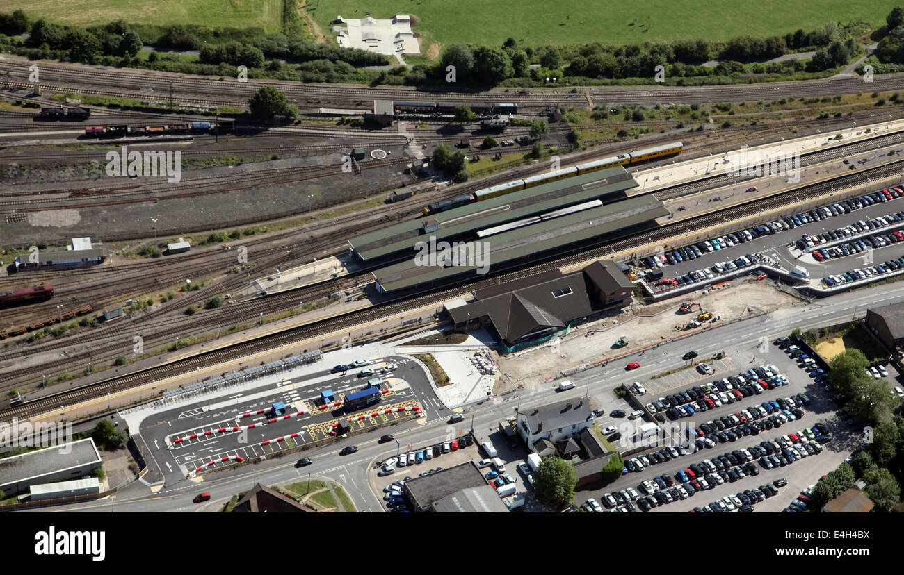 aerial view of Didcot Station in Oxfordshire, UK Stock Photo