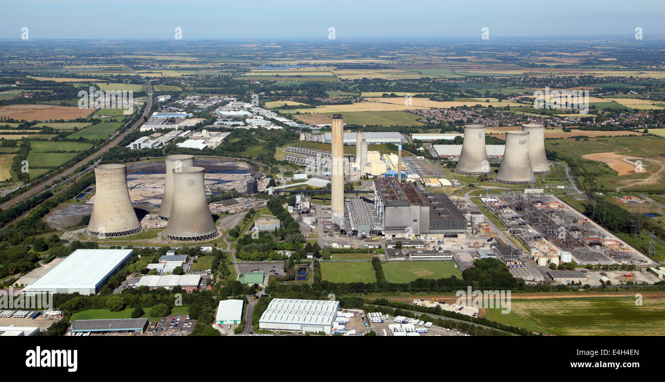 aerial view of Didcot Power Station in Oxfordshire, UK Stock Photo