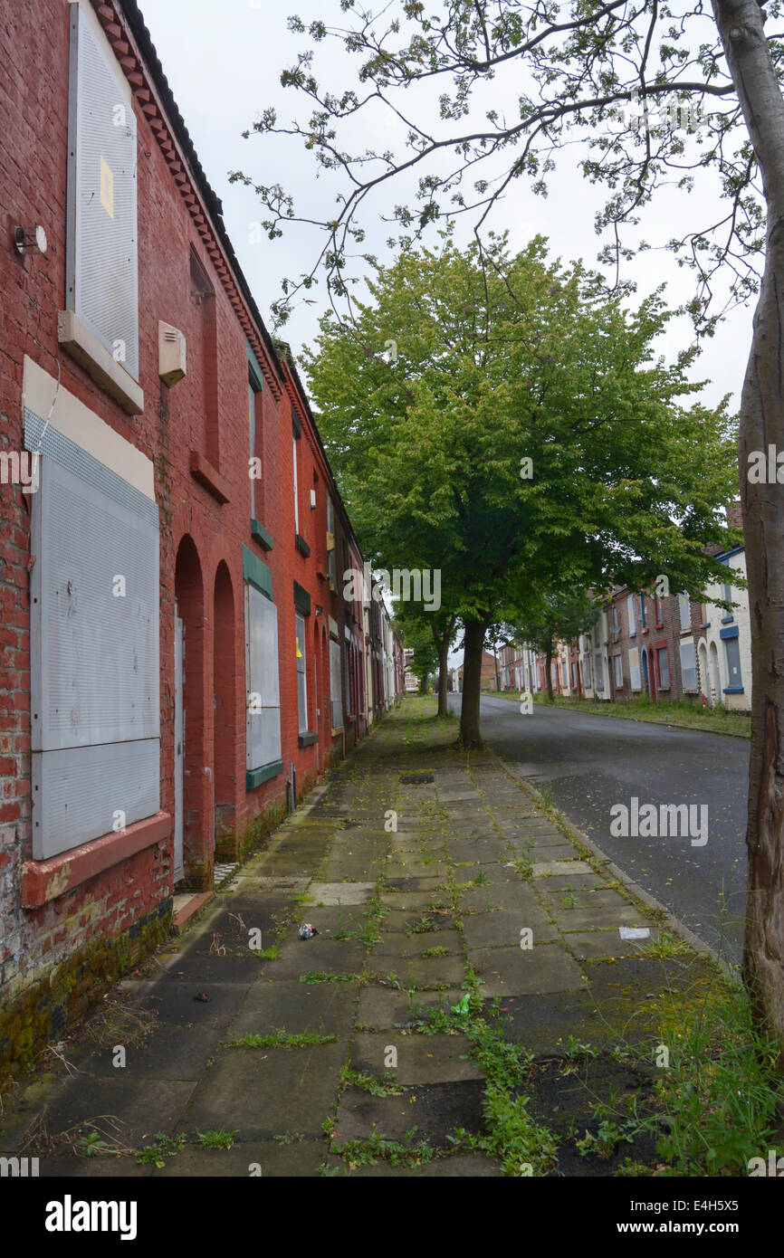 An area of Toxteth in Liverpool 8 known as The Welsh Streets due to the streets being named after towns in Wales. Stock Photo