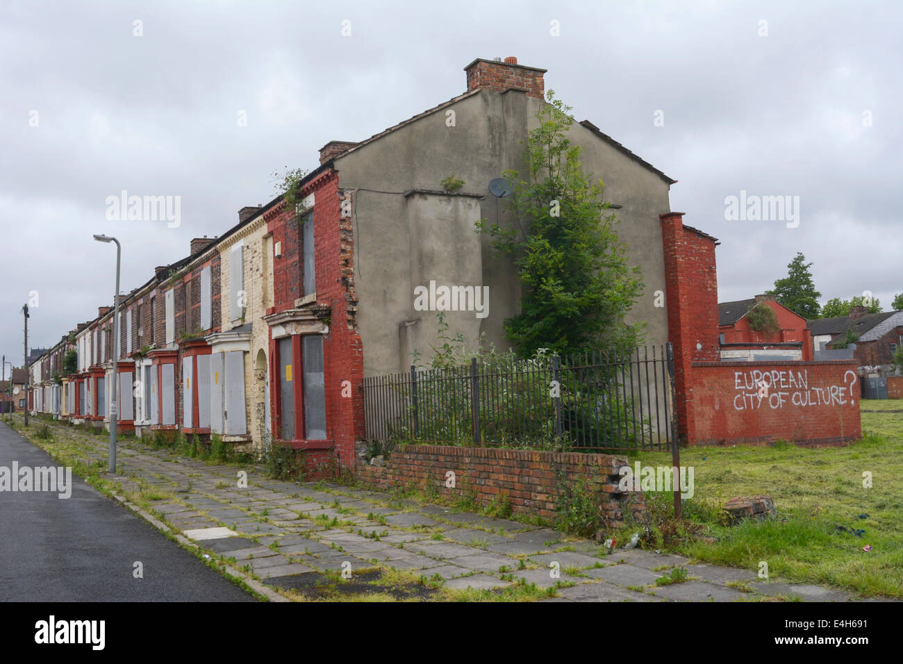 An area of Toxteth in Liverpool 8 known as The Welsh Streets due to the streets being named after towns in Wales. Stock Photo