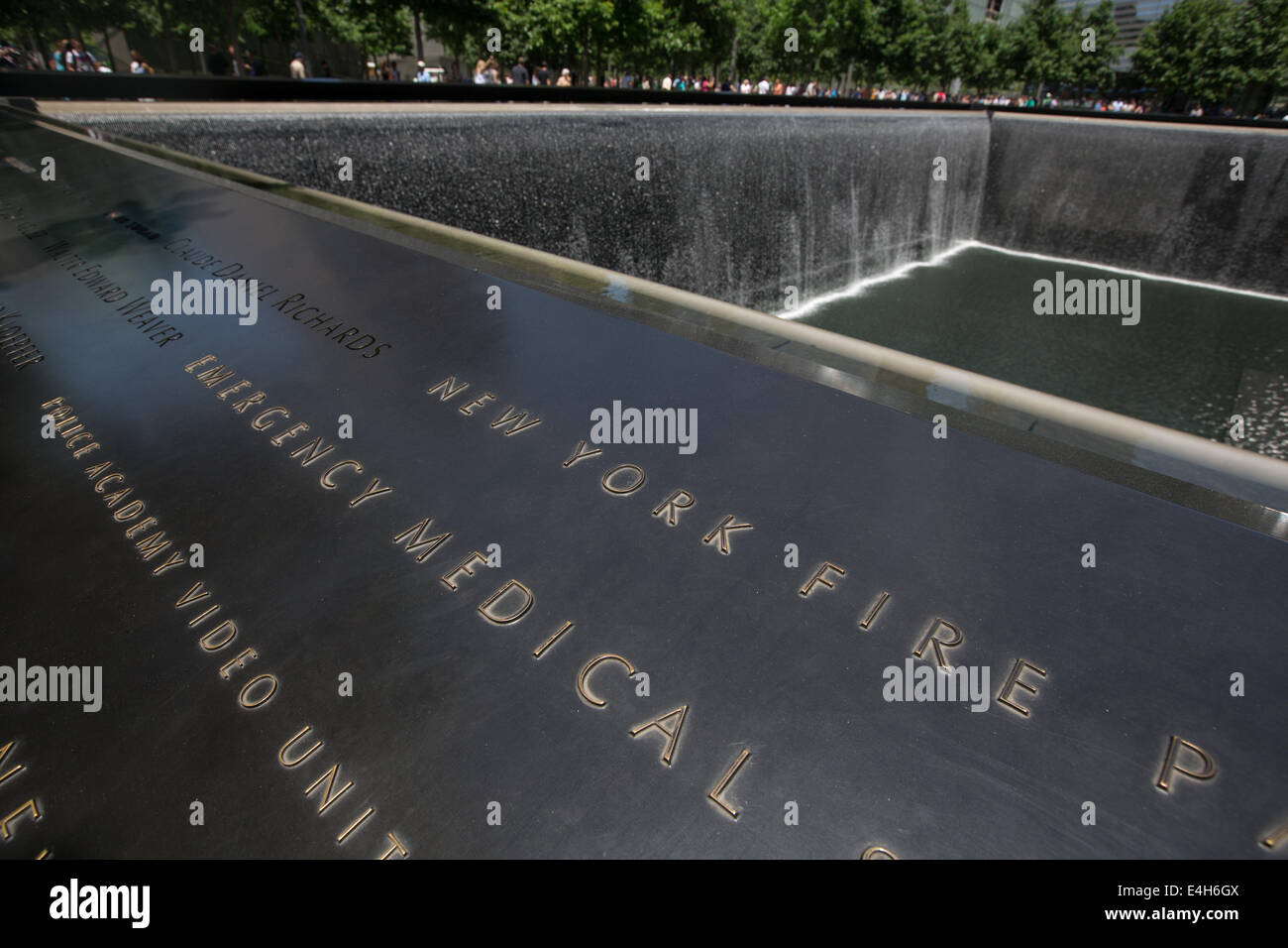Ground Zero World Trade Centre 9-11 Memorial known as National September 11 Memorial, in Manhattan, New York, America. Stock Photo
