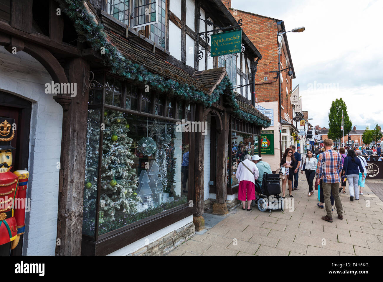 Christmas shop store in Stratford Upon Avon high street Cotswolds UK