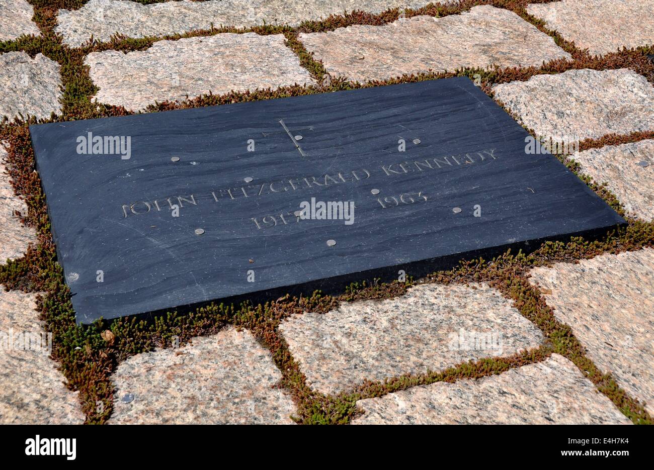 Arlington, Virginia:  President John Fitzgerald Kennedy's gravesite at Arlington National Cemetery Stock Photo