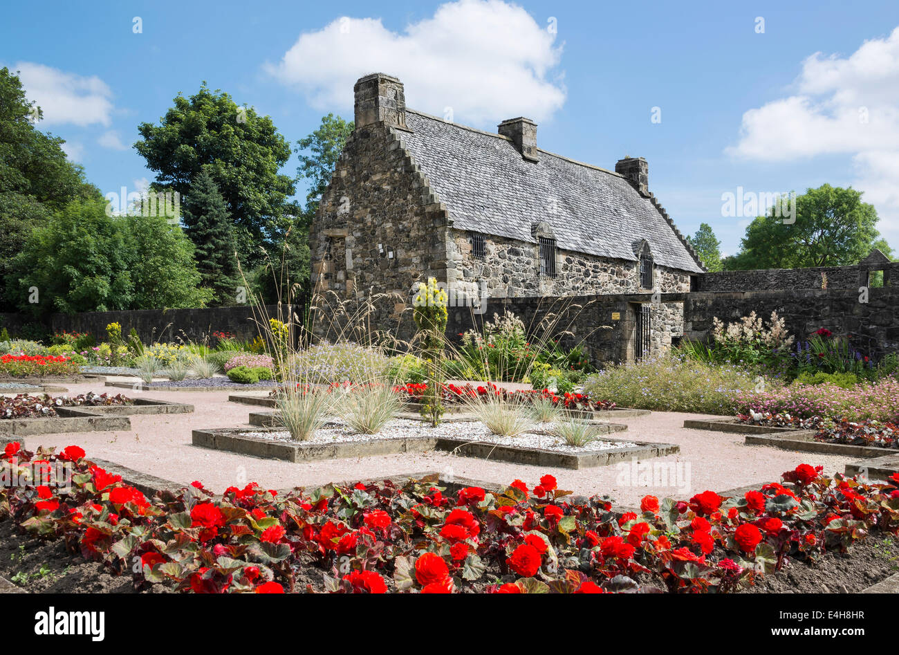 The Garden of Provan Hall stands in the grounds of Auchinlea Park in Glasgow. Stock Photo