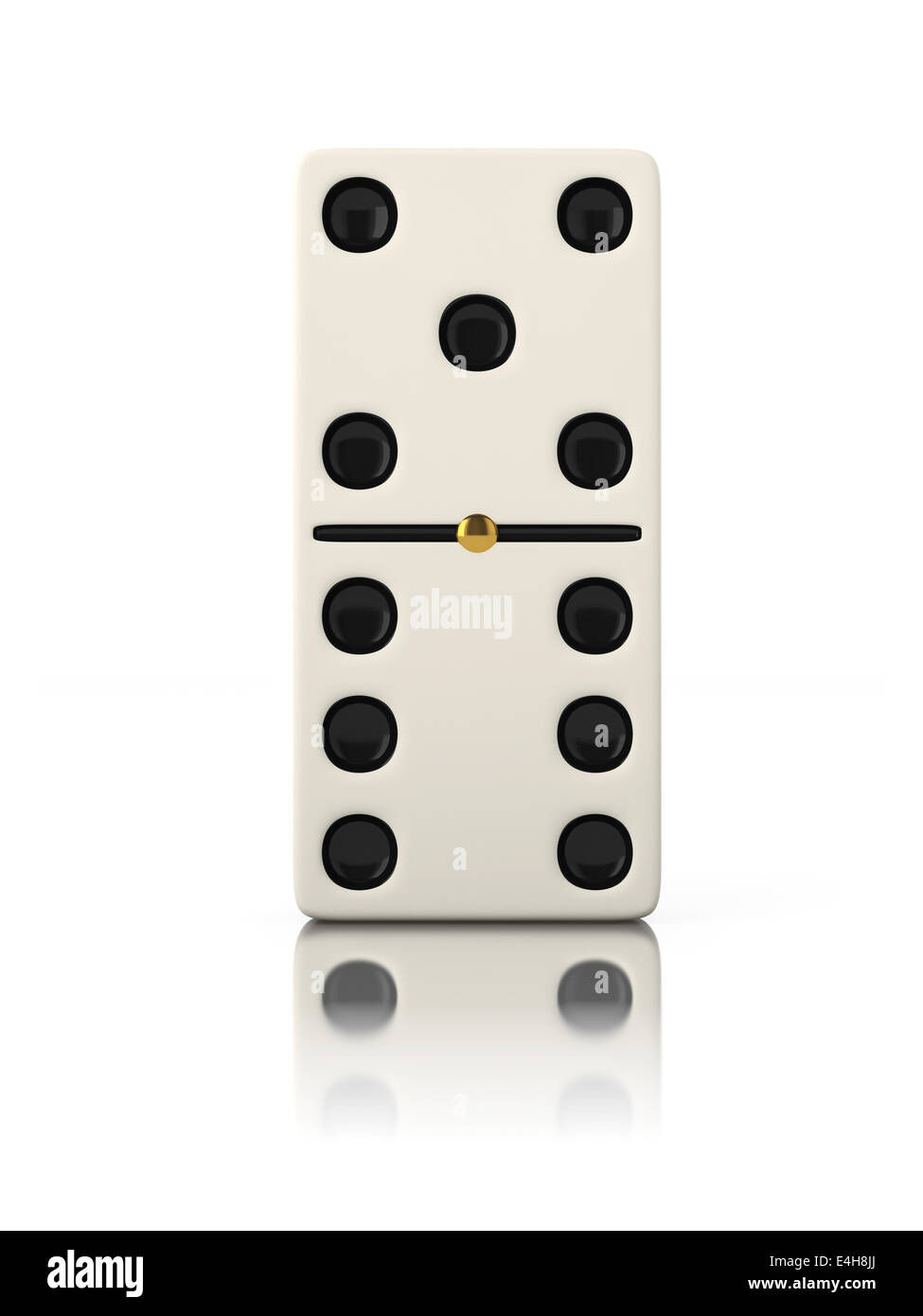 Domino game bone close up isolated on white Stock Photo