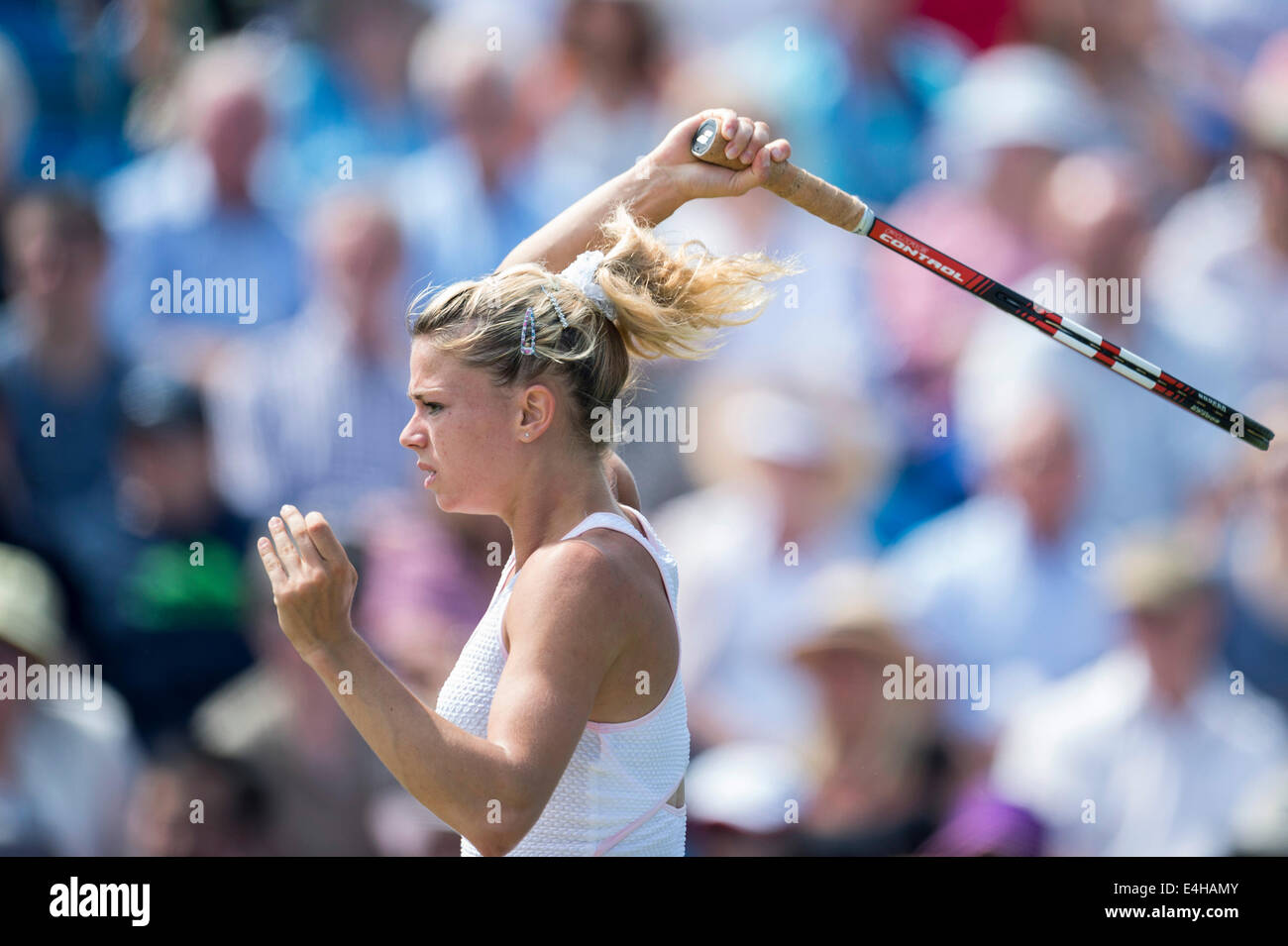 Camila Giorgi - AEGON International 2014- Eastbourne - England,  Camila Giorgi of Italy in action playing single handed forehand Stock Photo