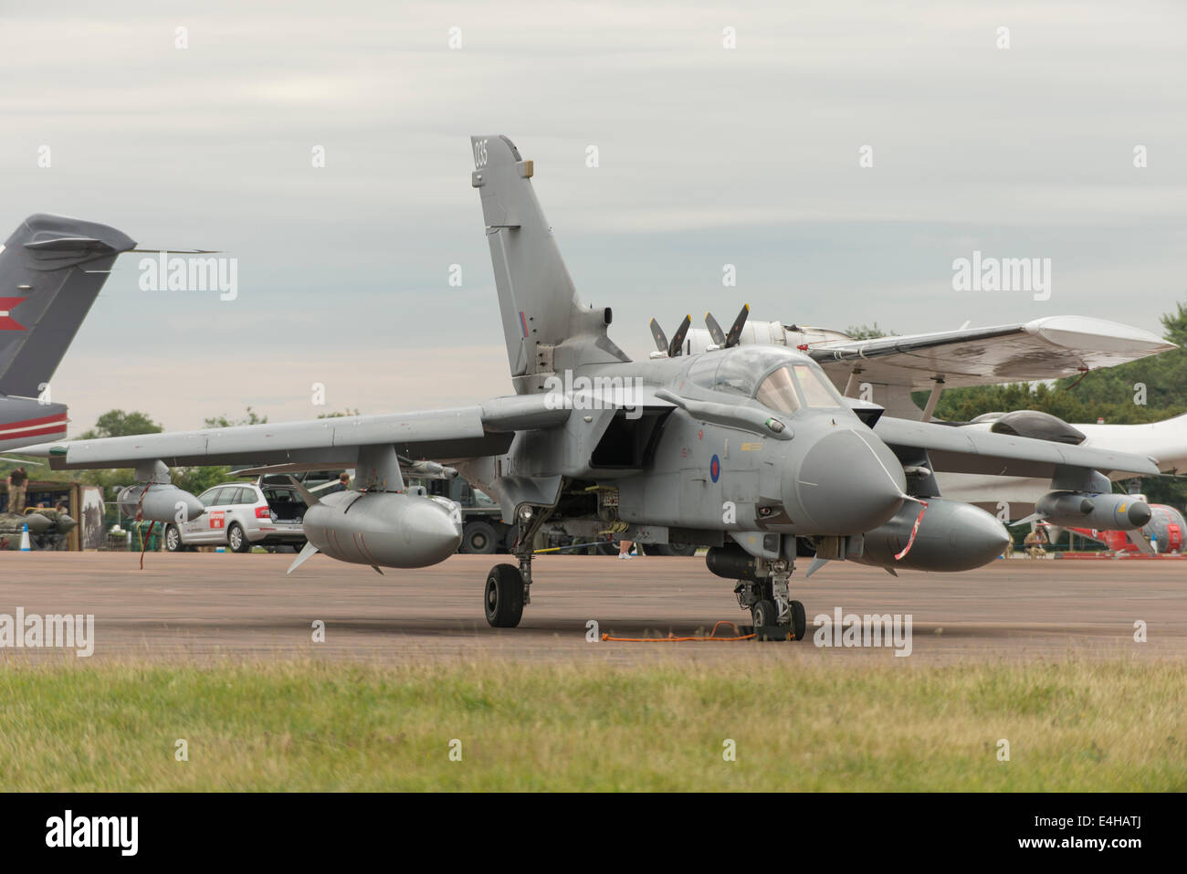 RAF Fairford, Gloucestershire UK. 11th July 2014. Fast jets on static display at the first day of RIAT. An RAF Tornado. Credit:  Malcolm Park editorial/Alamy Live News Stock Photo