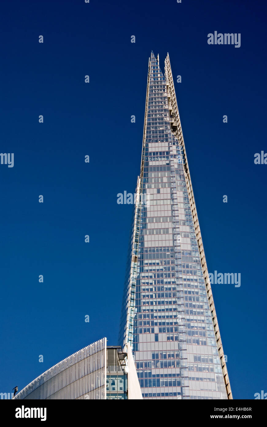The Shard, the tallest skyscraper in Europe stands high above the South Bank of the River Thames in central London Stock Photo