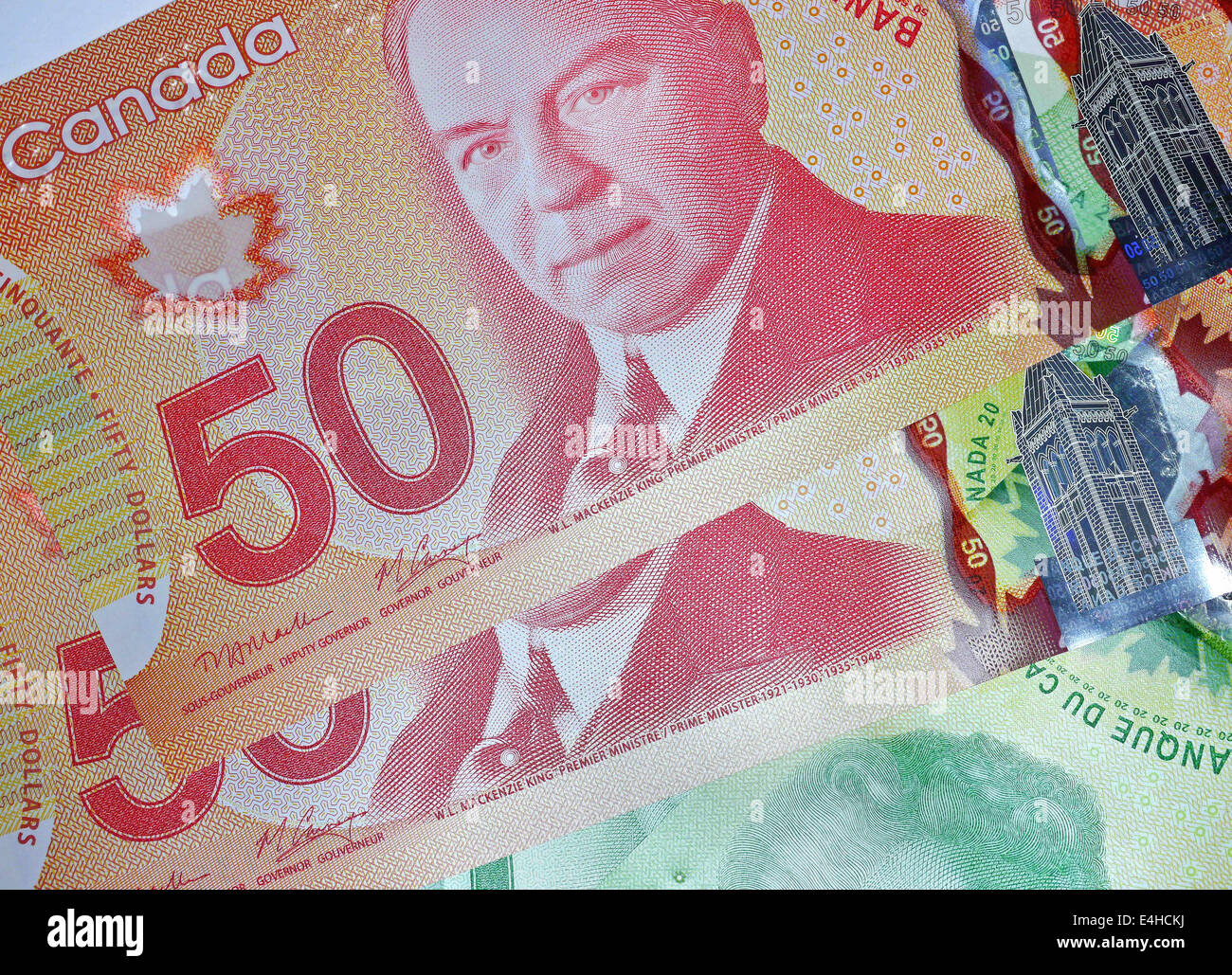 Canadian dollar bill 50 hi-res stock photography and images - Alamy