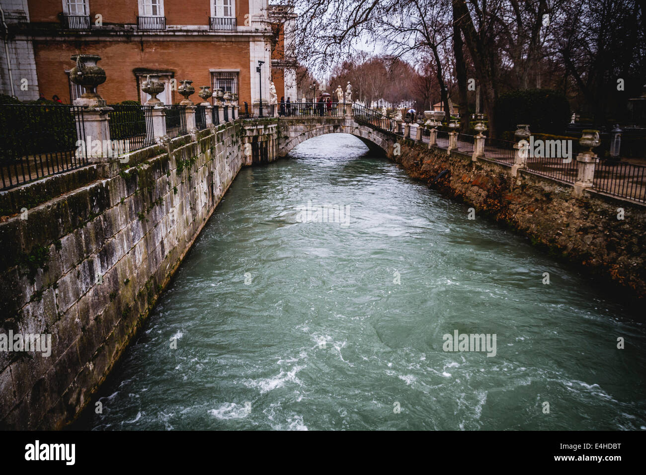 Tajo river way through Palace of Aranjuez, Madrid, Spain Stock Photo ...
