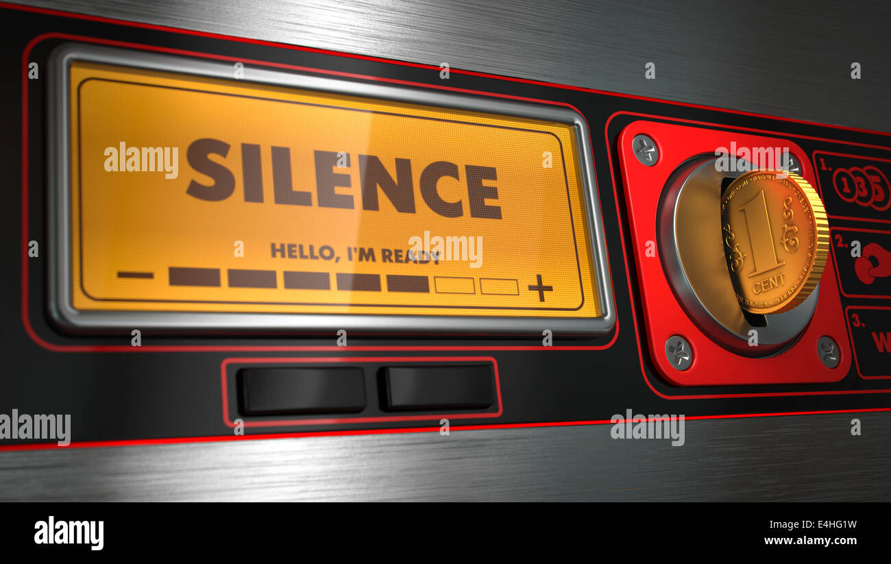Silence on Display of Vending Machine. Stock Photo