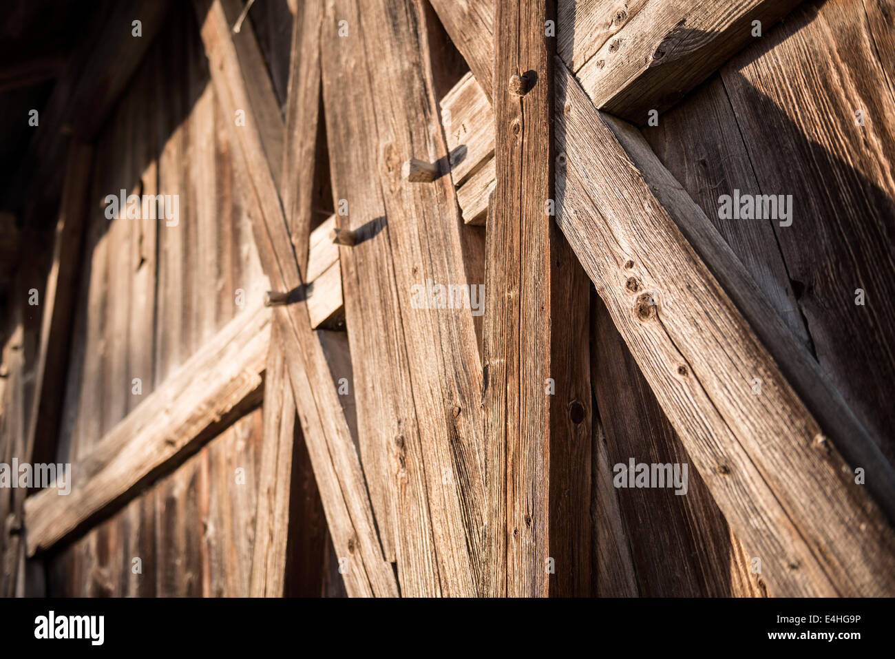 Traditional Bavarian Wooden Barn Stock Photo