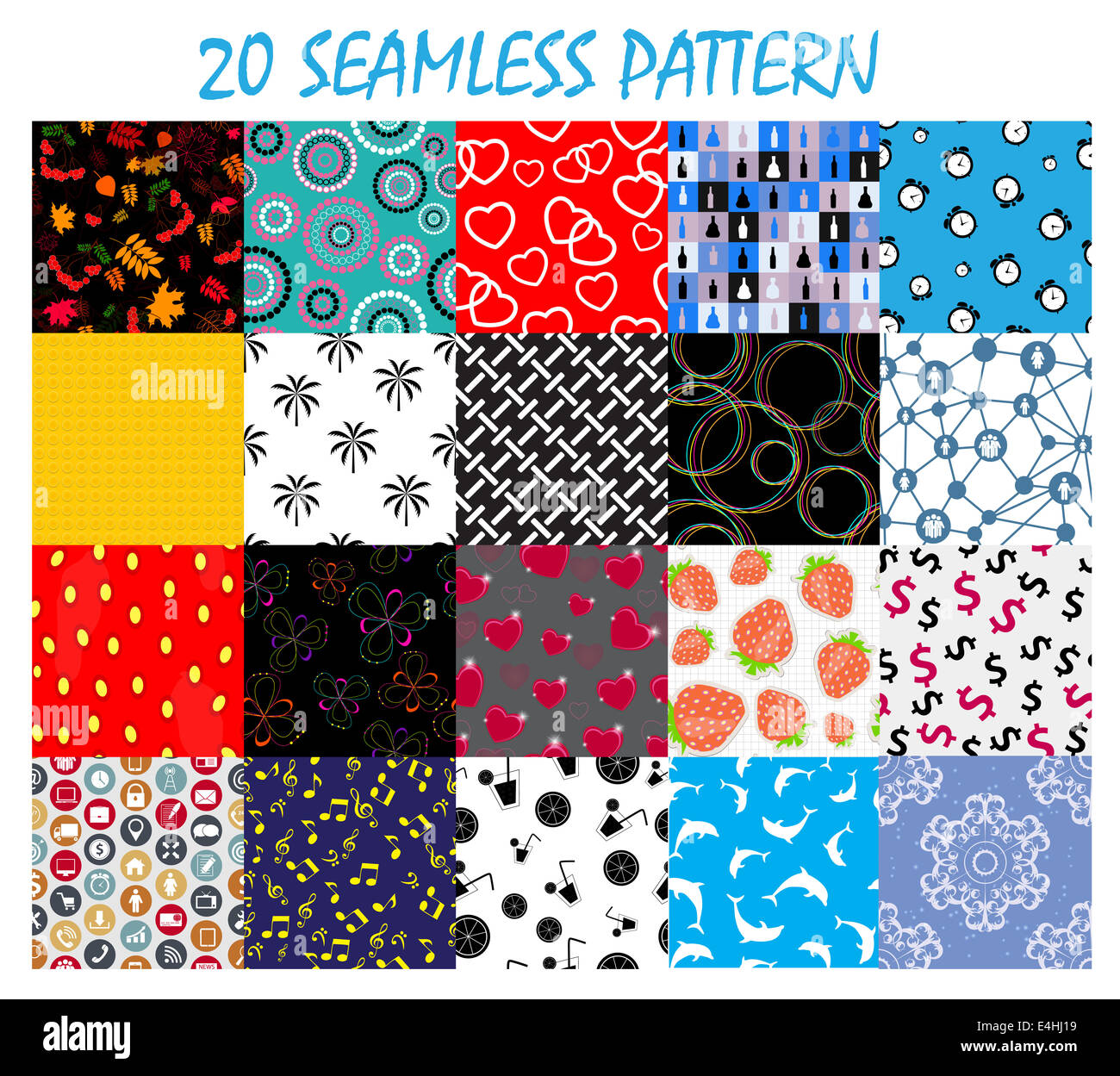 Seamless Pattern Background Vector Set Stock Photo - Alamy