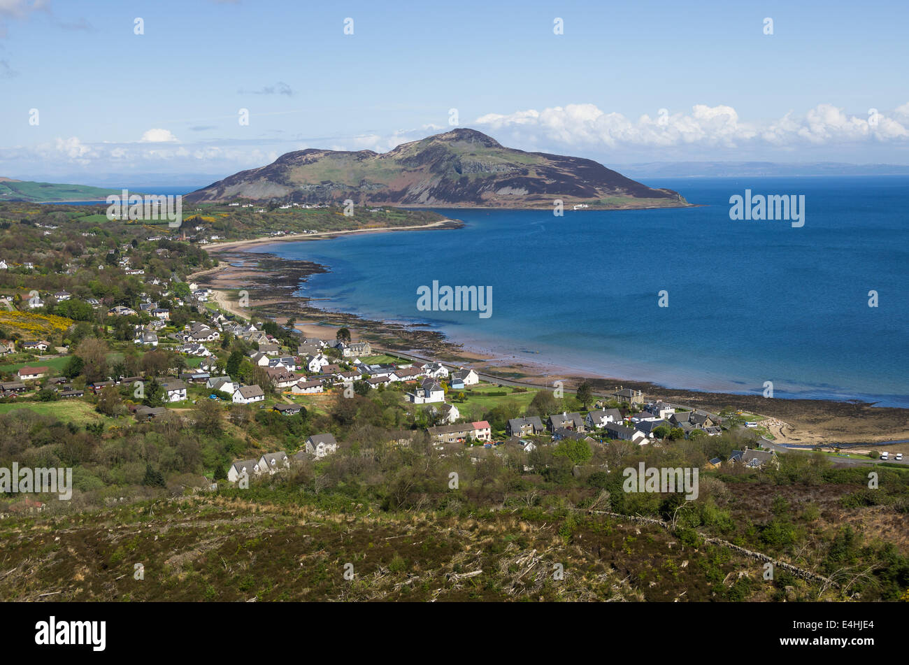 Whiting Bay and Holy Island Stock Photo