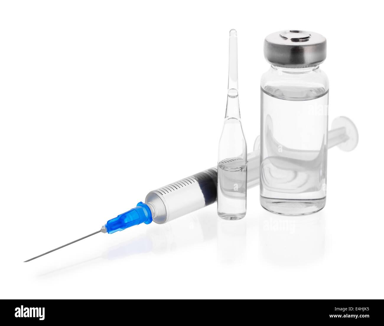 Medical vials for injection with a syringe, isolate Stock Photo