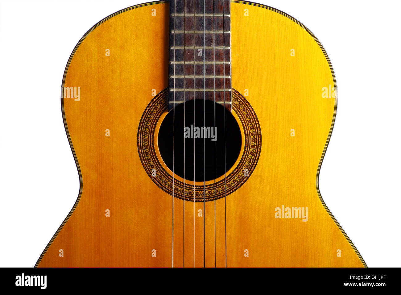 Color detail of an acoustic guitar with six strings Stock Photo Alamy
