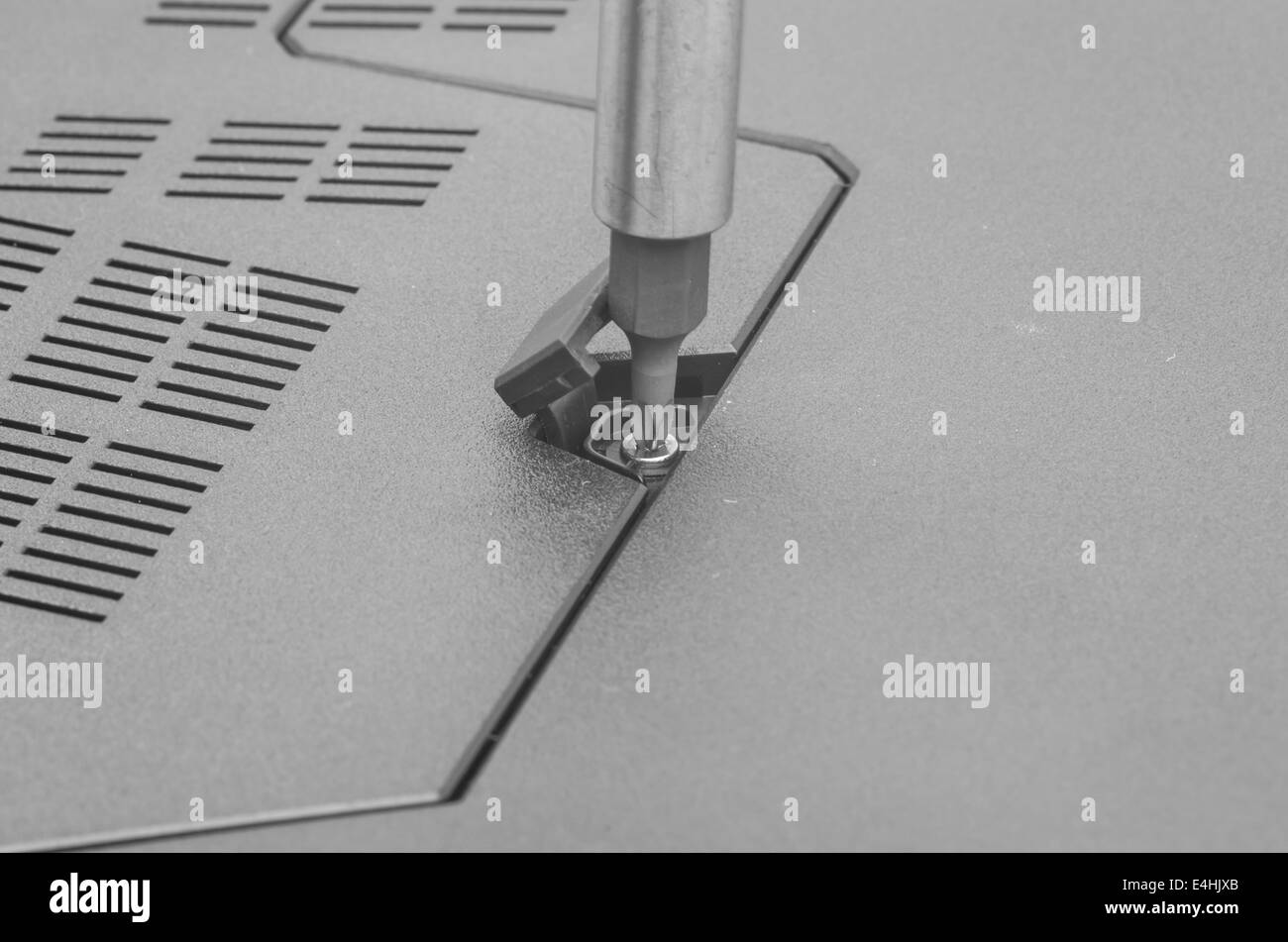 Repairing laptop screw driver and bolt, close image Stock Photo Alamy