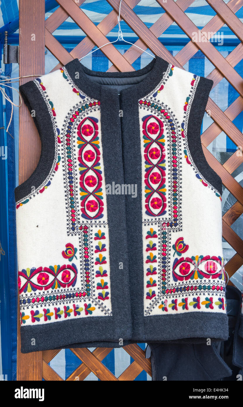 Romanian traditional vest at a souvenir shop Stock Photo