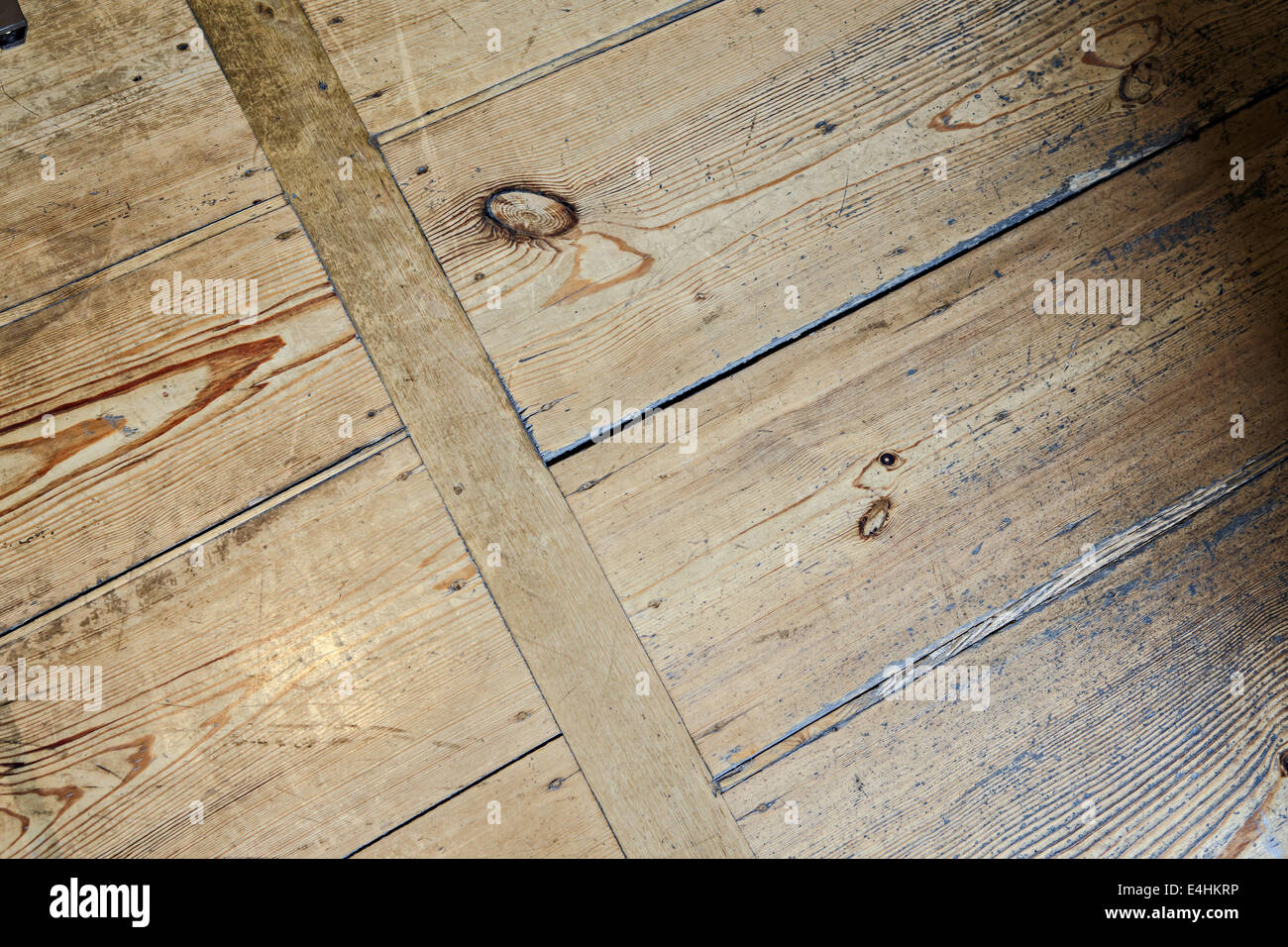 close up of a old and cracked wooden surface Stock Photo