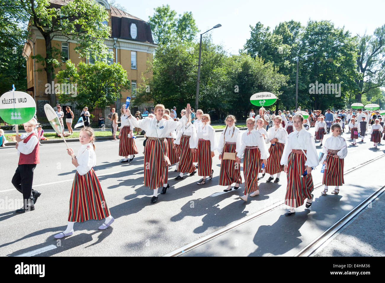 Tallinn, Estonia - July 05, 2014: Parade of the Estonian XXVI National ...