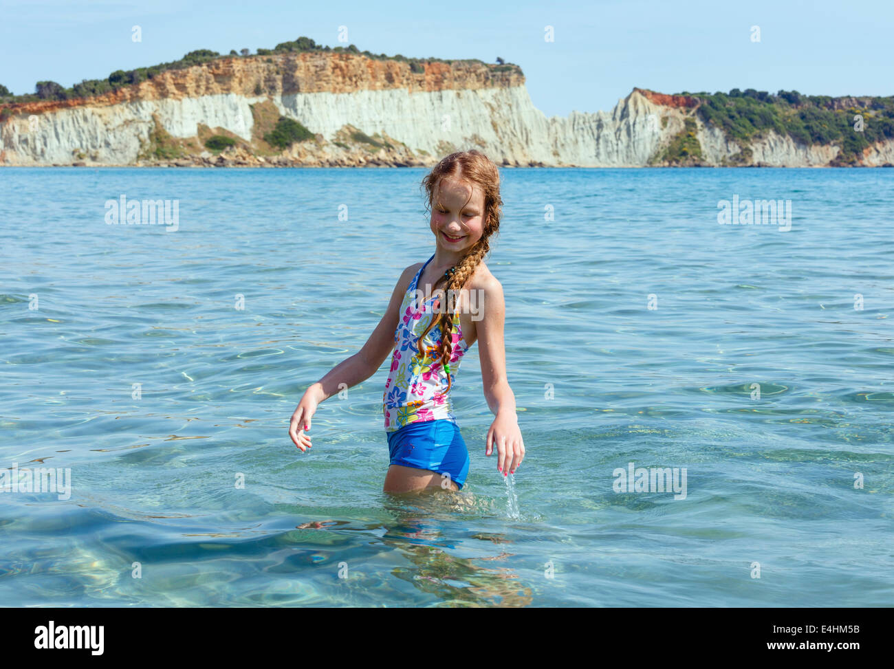 Happy girl in sea (Greece, Gerakas, Ionian Sea Stock Photo - Alamy