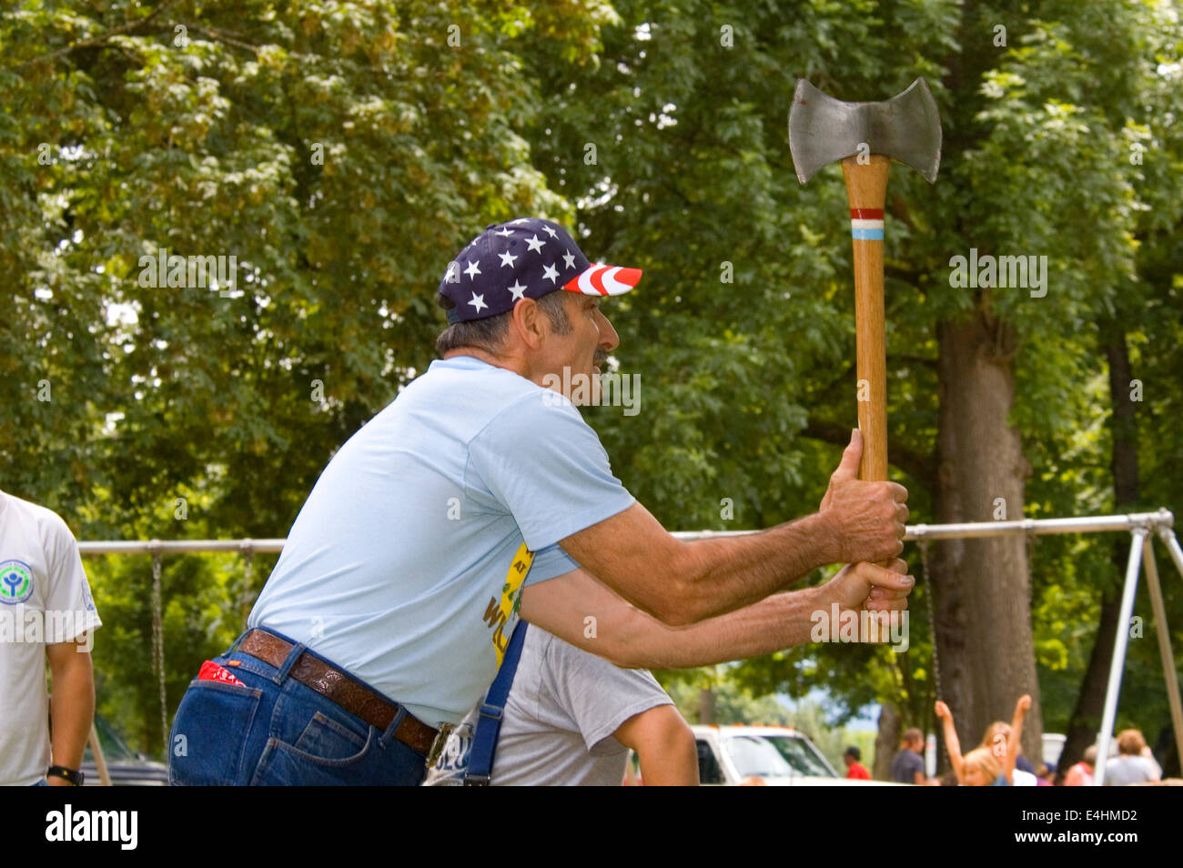 Axe throw at Linn County Logger Jamboree, Pioneer Park, Brownsville