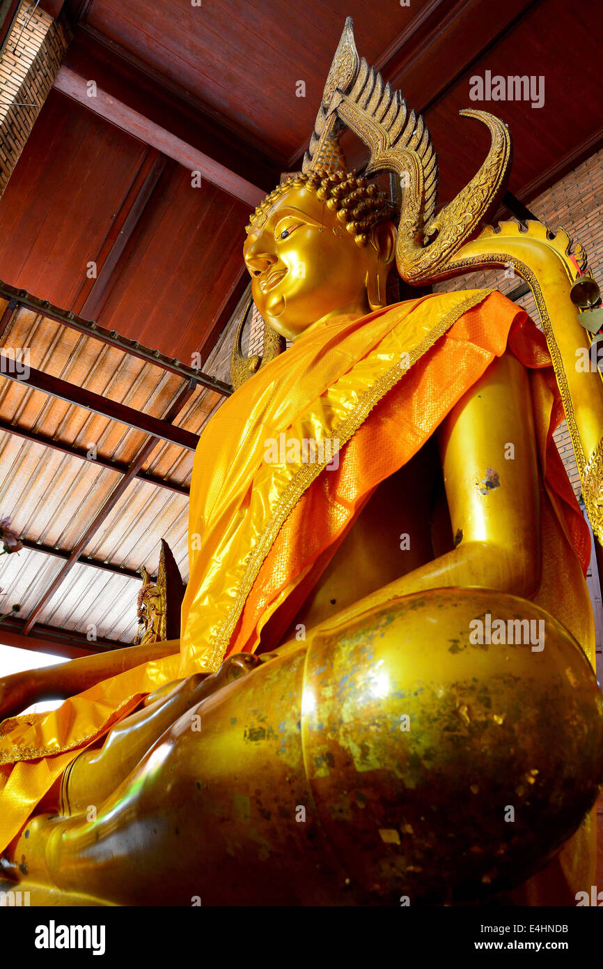 Image of Buddha at Wat Watyaichaimongkol, Ayuthaya, Thailand A Buddha image in Thailand typically refers to three-dimensional st Stock Photo