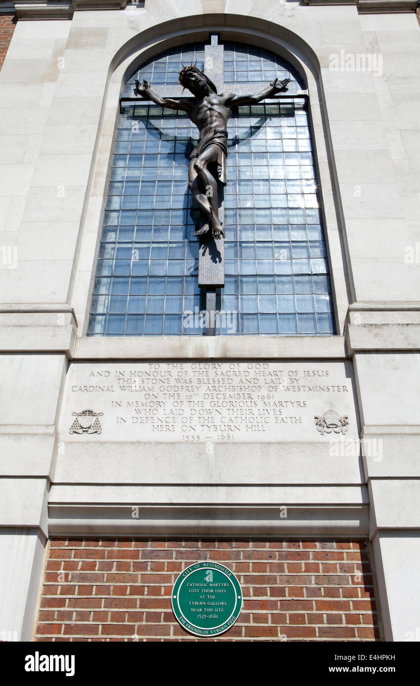 Looking up at the exterior of Tyburn Convent in London Stock Photo - Alamy