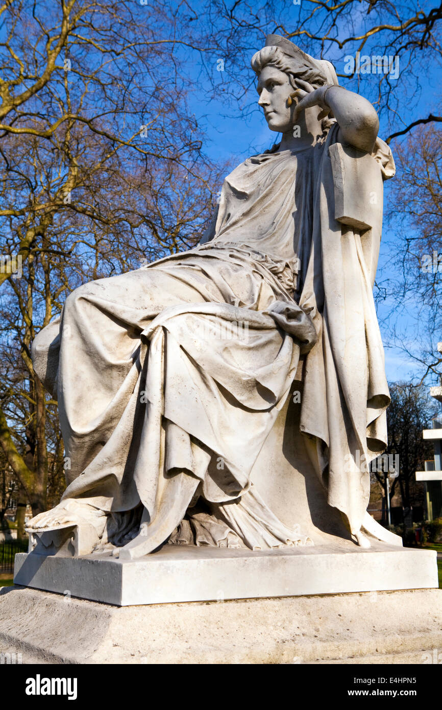 Statue of famous actress Sarah Siddons on Paddington Green in London