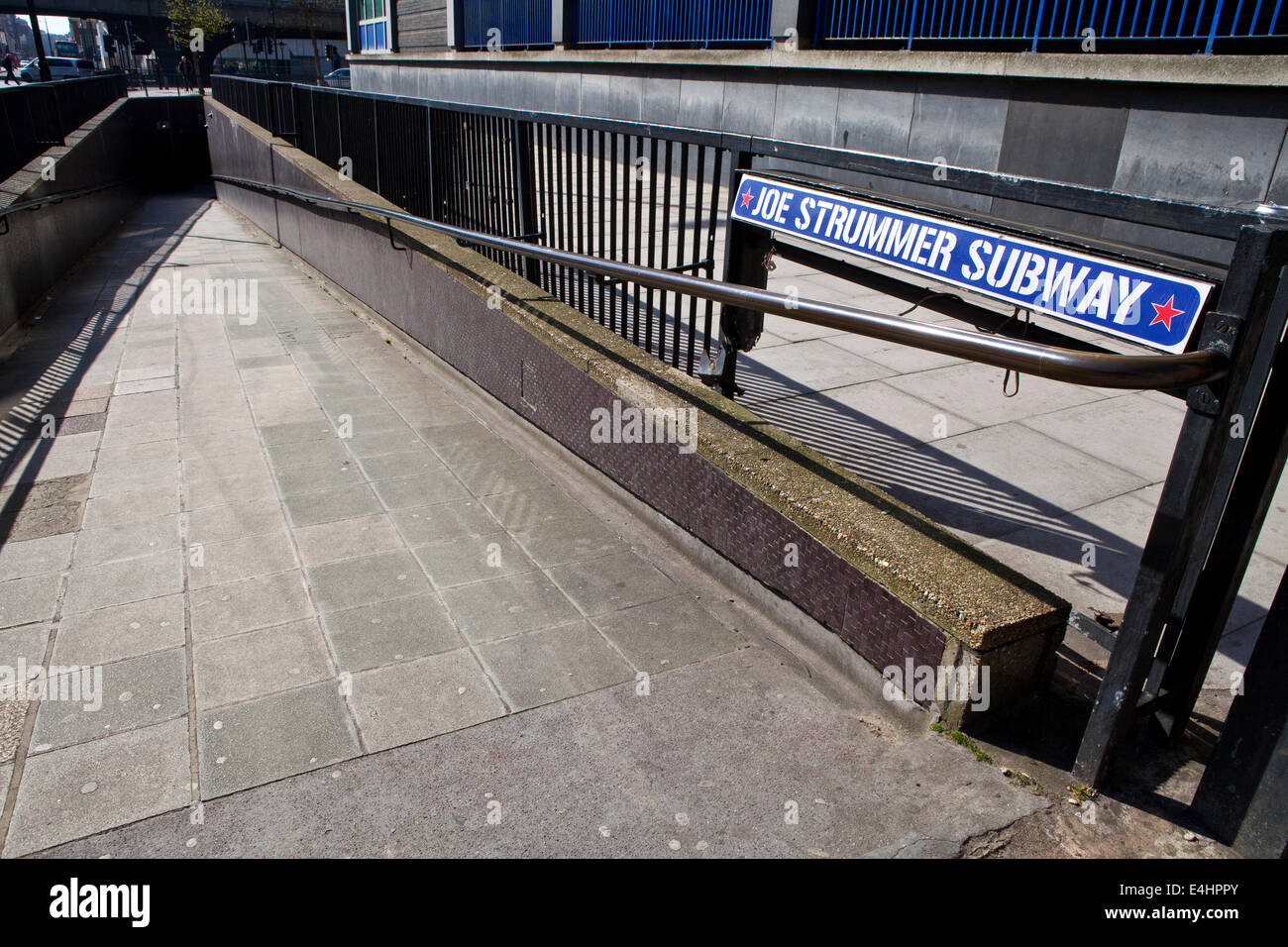 Joe Strummer Subway in Paddington, London.  This is where Joe Strummer used to busk before finding fame with 'The Clash'. Stock Photo