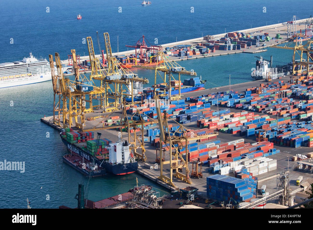 Port of Barcelona in Barcelona, Catalonia, Spain, view from above Stock ...