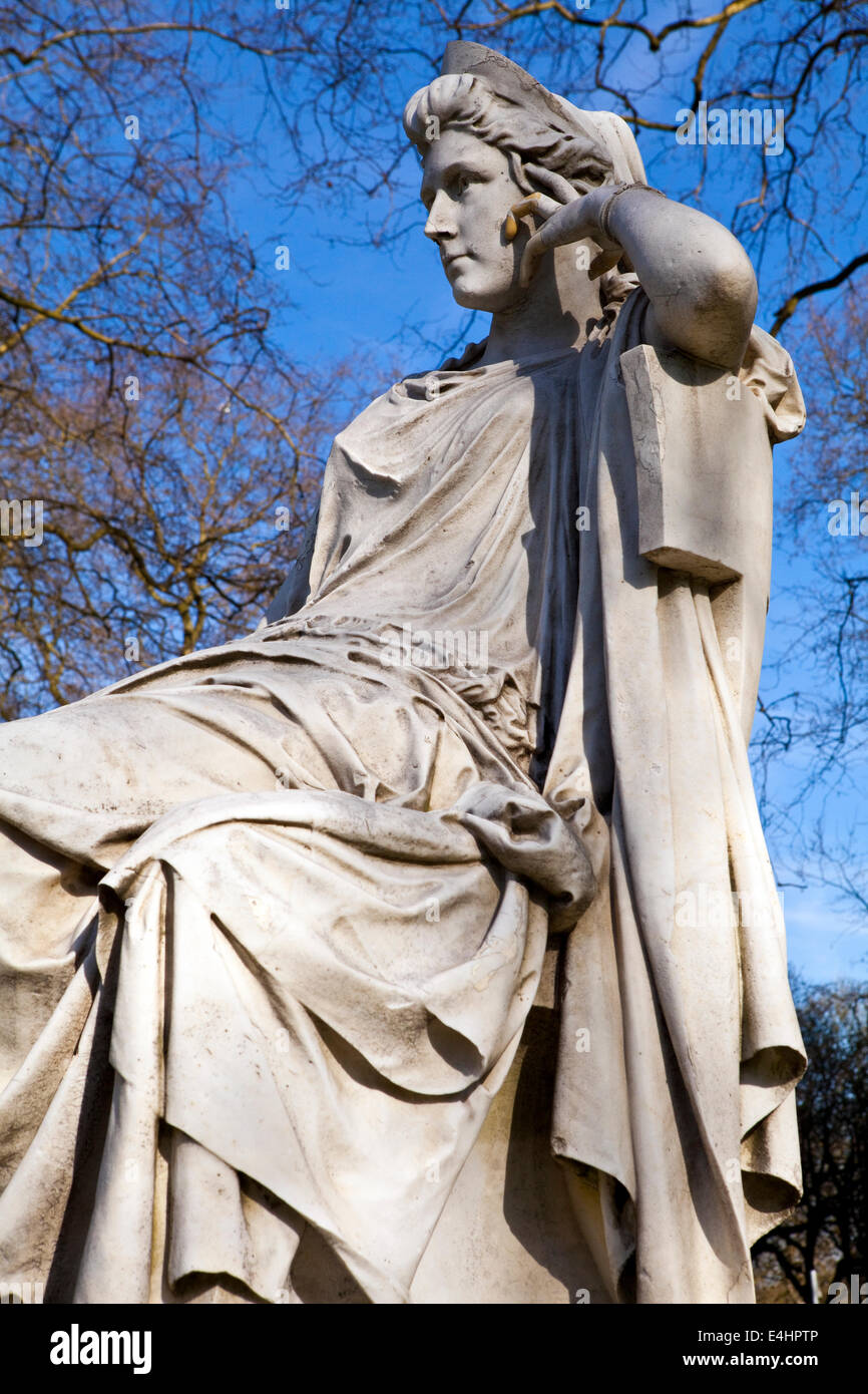 Statue of famous actress Sarah Siddons on Paddington Green in London