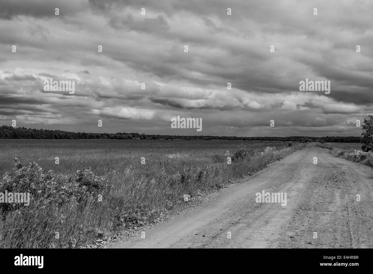 Clouds and road Black and White Stock Photos & Images - Alamy
