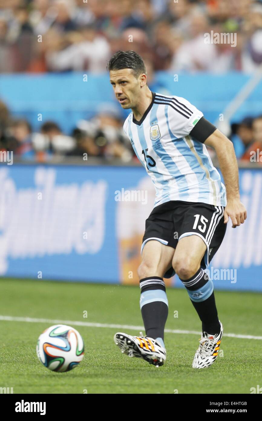 Martin Demichelis (ARG), JULY 9, 2014 - Football / Soccer : FIFA World Cup 2014 semi-final match between Netherlands 0(2-4)0 Argentina at Arena De Sao Paulo Stadium in Sao Paulo, Brazil. (Photo by AFLO) [3604] Stock Photo