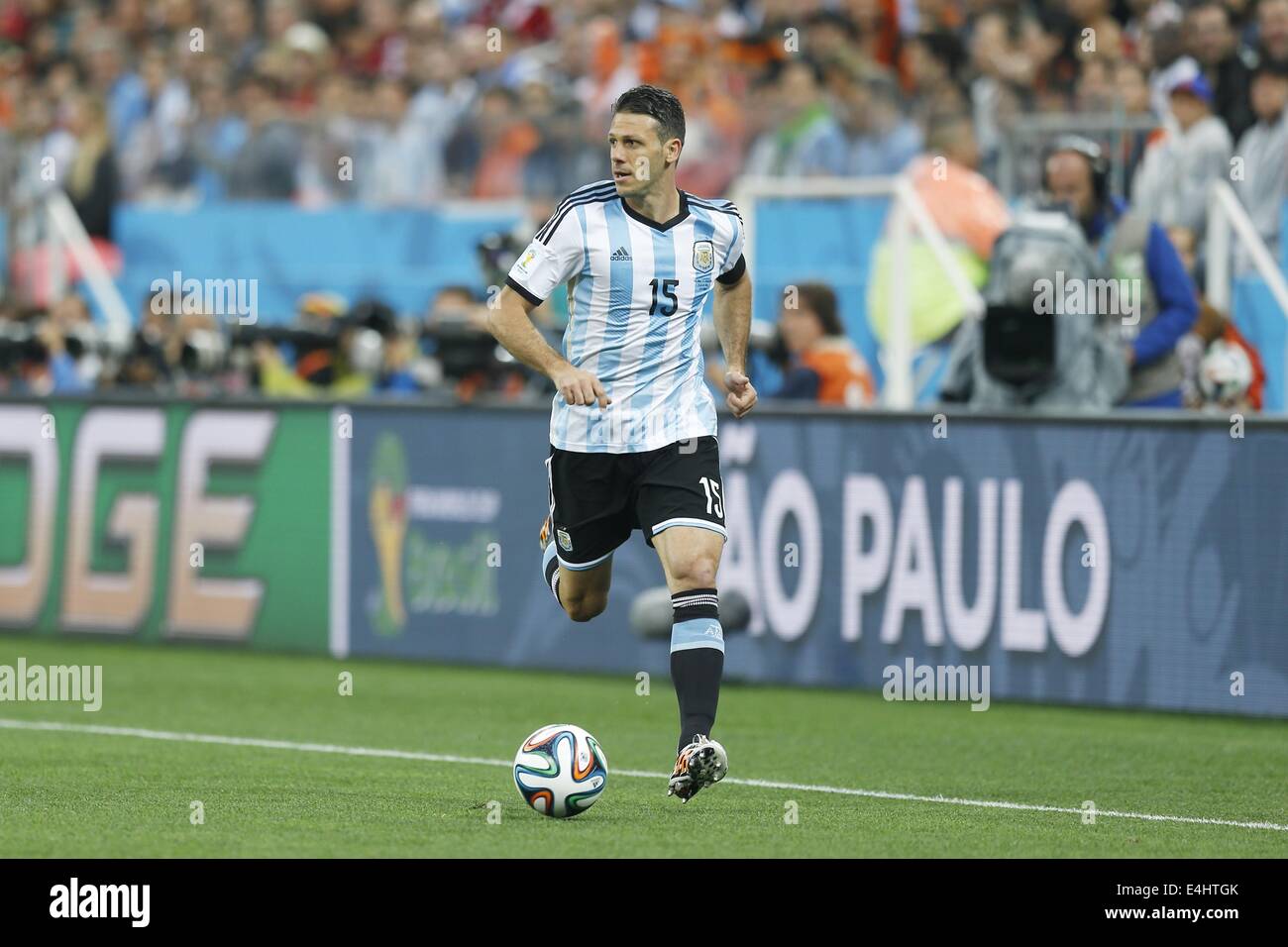 Martin Demichelis (ARG), JULY 9, 2014 - Football / Soccer : FIFA World Cup 2014 semi-final match between Netherlands 0(2-4)0 Argentina at Arena De Sao Paulo Stadium in Sao Paulo, Brazil. (Photo by AFLO) [3604] Stock Photo