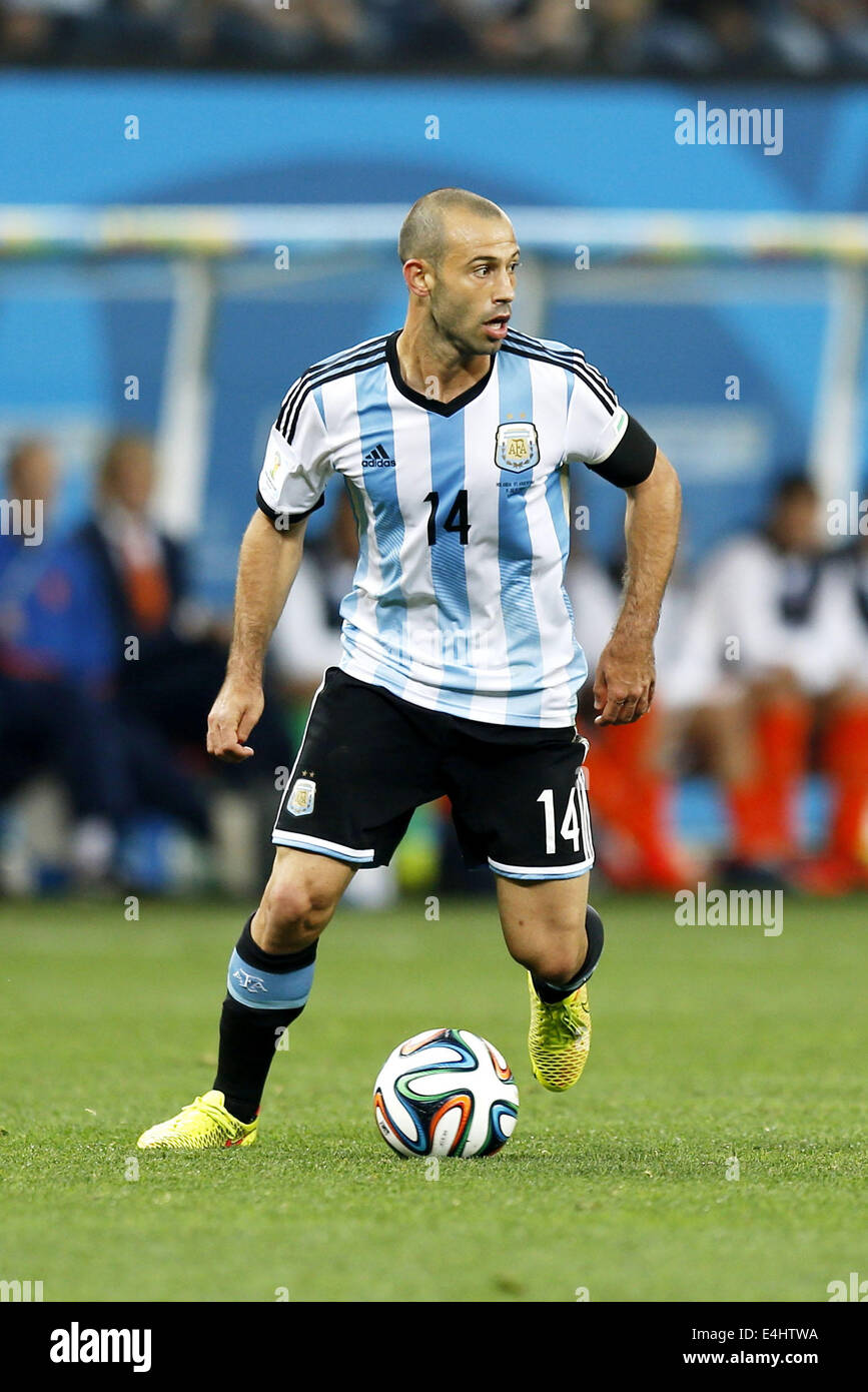 Javier Mascherano (ARG), JULY 9, 2014 - Football / Soccer : FIFA World Cup  2014 semi-final match between Netherlands 0(2-4)0 Argentina at Arena De Sao  Paulo Stadium in Sao Paulo, Brazil. (Photo by AFLO) [3604] Stock Photo -  Alamy