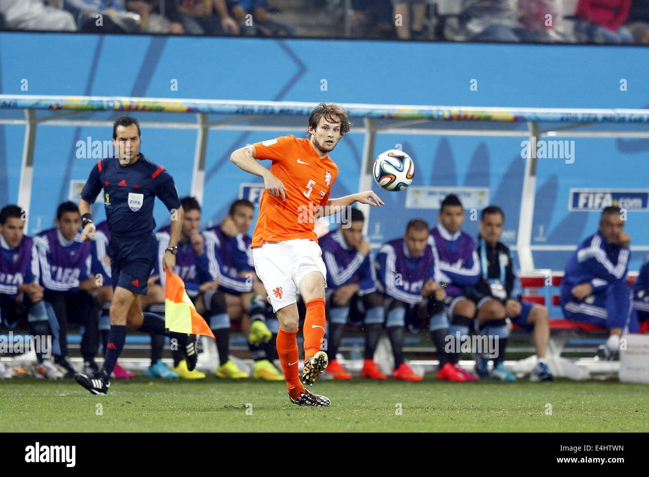 Daley Blind (NED), JULY 9, 2014 - Football / Soccer : FIFA World Cup 2014 semi-final match between Netherlands 0(2-4)0 Argentina at Arena De Sao Paulo Stadium in Sao Paulo, Brazil. (Photo by AFLO) [3604] Stock Photo