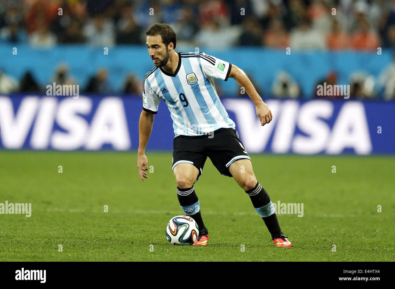Gonzalo Higuain (ARG), JULY 9, 2014 - Football / Soccer : FIFA World Cup 2014 semi-final match between Netherlands 0(2-4)0 Argentina at Arena De Sao Paulo Stadium in Sao Paulo, Brazil. (Photo by AFLO) [3604] Stock Photo
