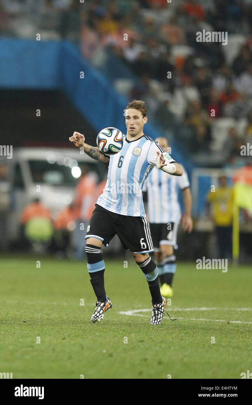 Lucas Biglia (ARG), JULY 9, 2014 - Football / Soccer : FIFA World Cup 2014 semi-final match between Netherlands 0(2-4)0 Argentina at Arena De Sao Paulo Stadium in Sao Paulo, Brazil. (Photo by AFLO) [3604] Stock Photo