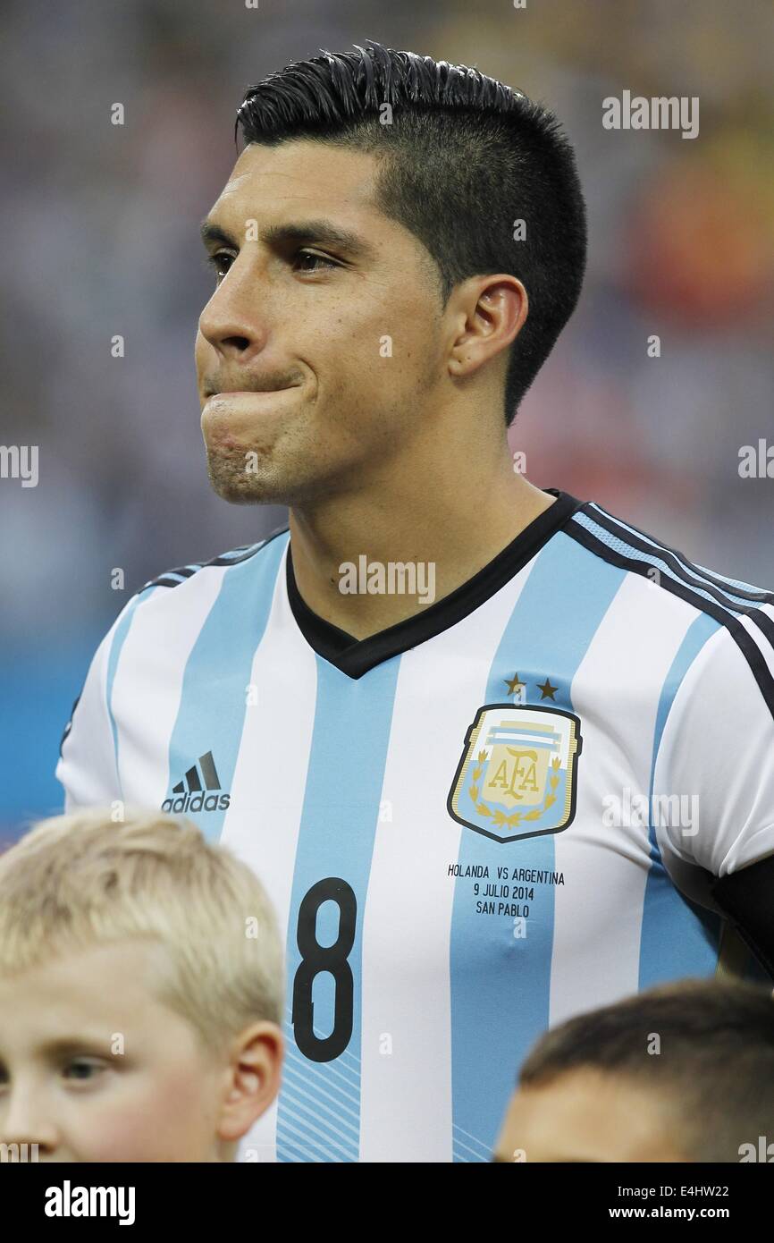 Enzo Perez (ARG), JULY 9, 2014 - Football / Soccer : FIFA World Cup 2014 semi-final match between Netherlands 0(2-4)0 Argentina at Arena De Sao Paulo Stadium in Sao Paulo, Brazil. (Photo by AFLO) [3604] Stock Photo