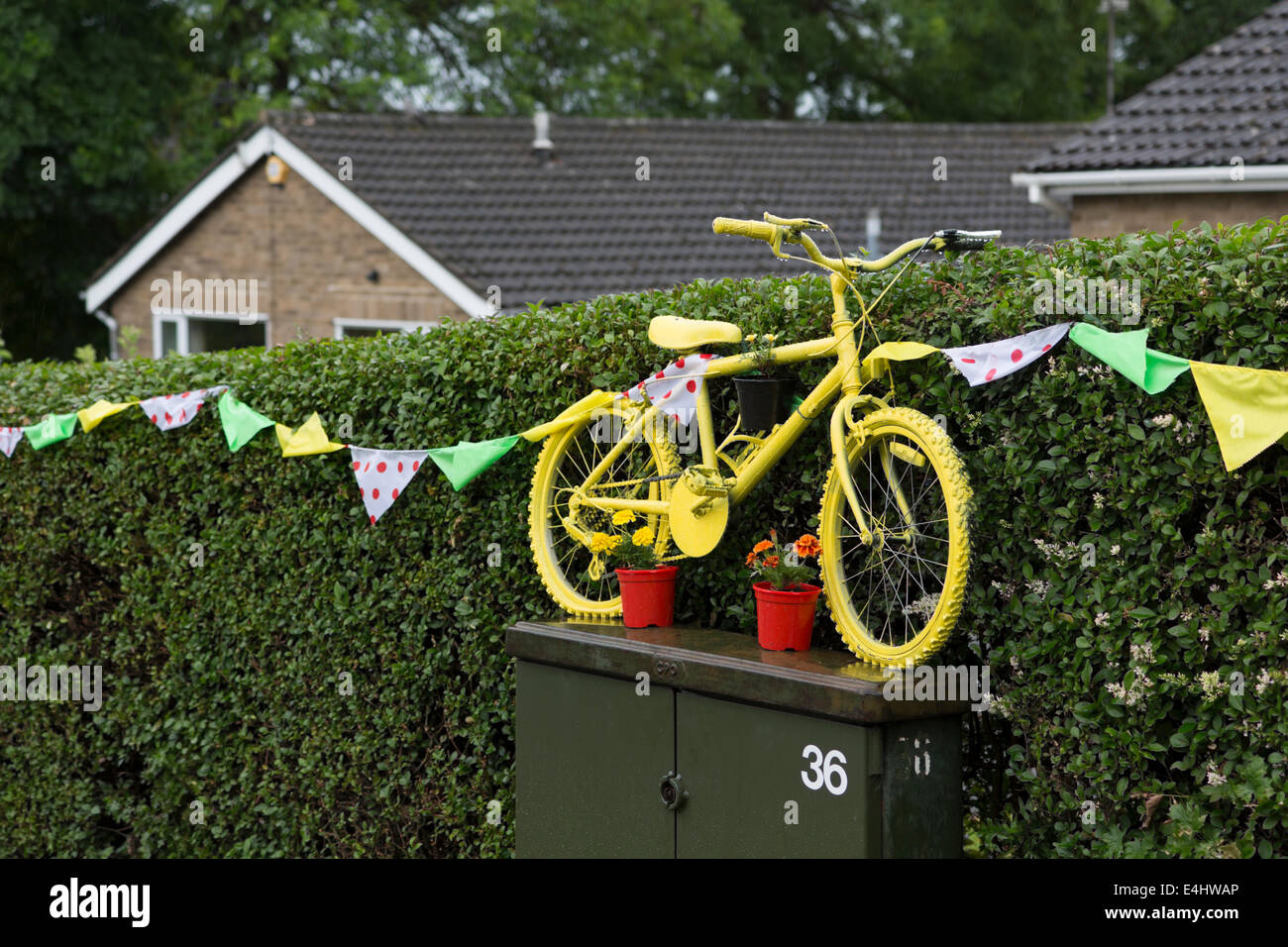 Harrogate prepares for le Tour de France July 2014 Stock Photo