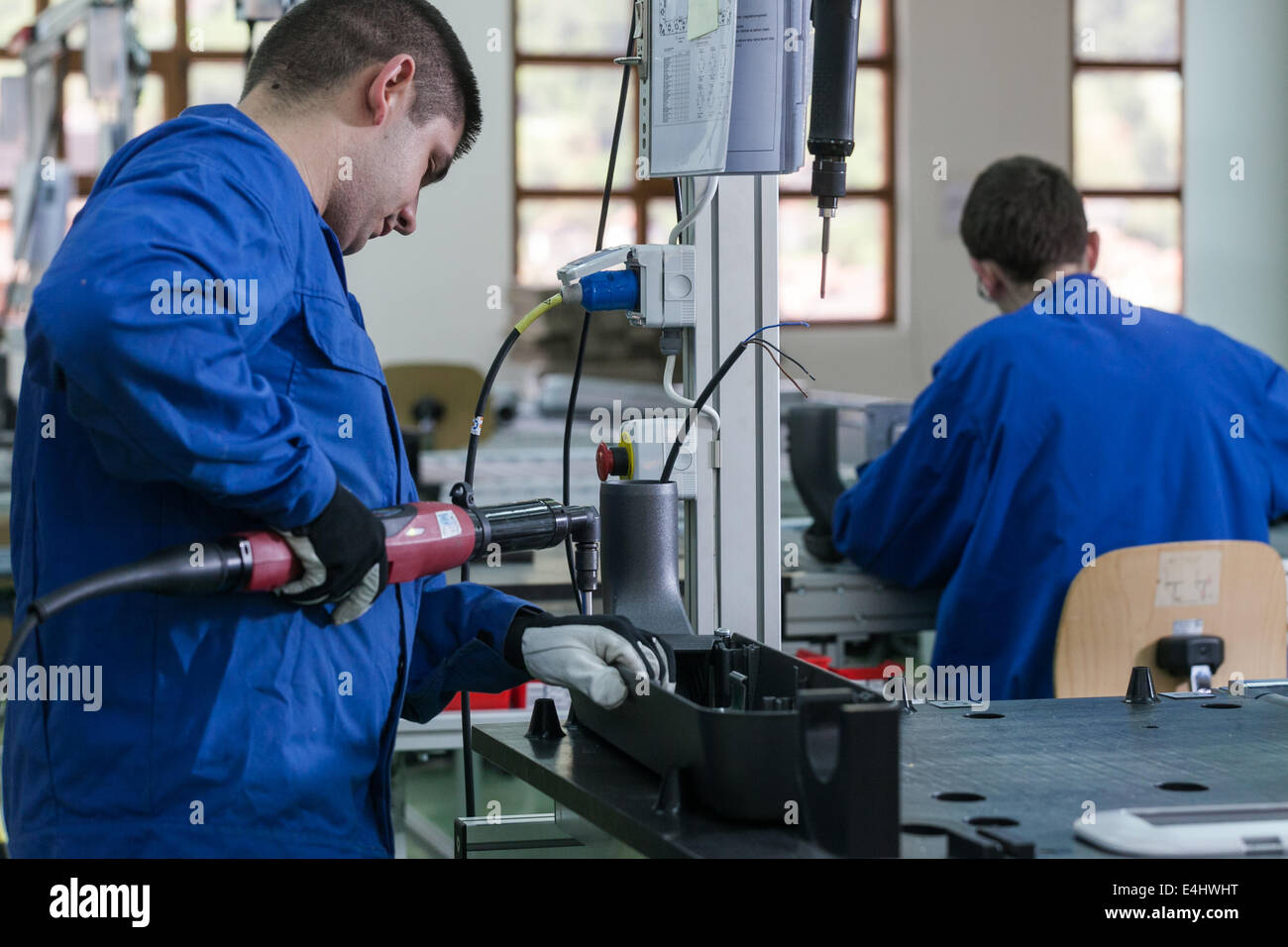 Assembly line of LED street lights in factory Stock Photo Alamy