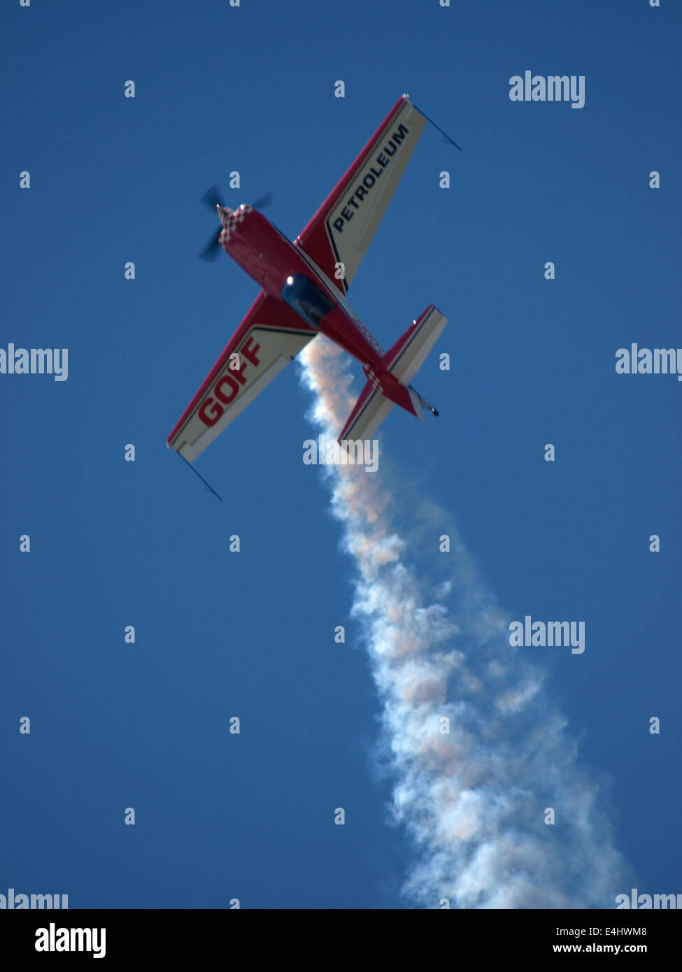 Stunt plane, Padstow, Cornwall, UK Stock Photo