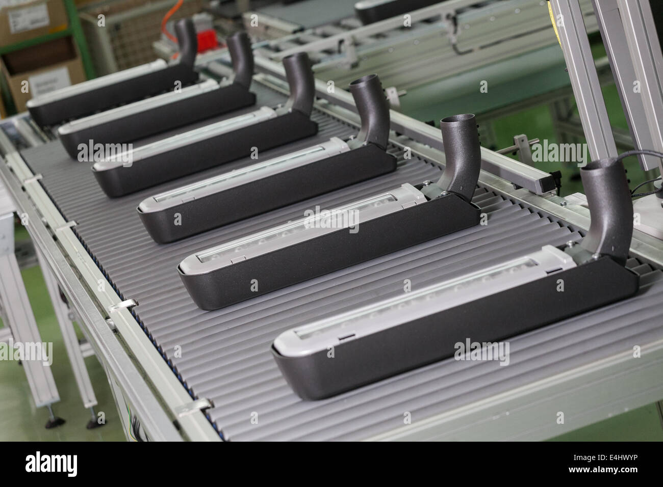 Assembly line of LED street lights in factory Stock Photo Alamy