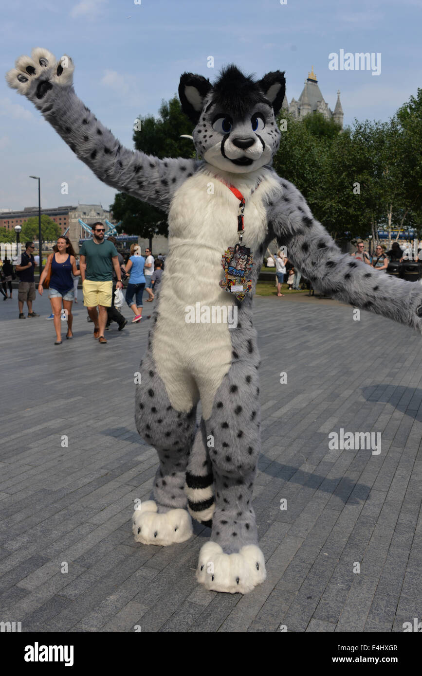 London, UK. 12th July, 2014. A group from the LondonFurs dress in Animal  costumes for a