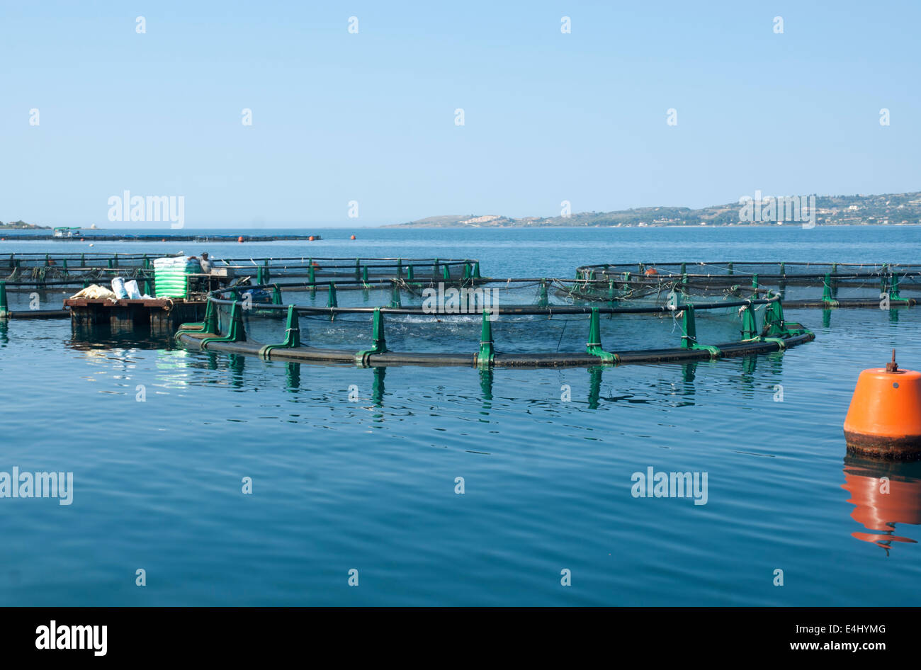 Fish Farm off Argostoli Kefalonia Greece Stock Photo Alamy