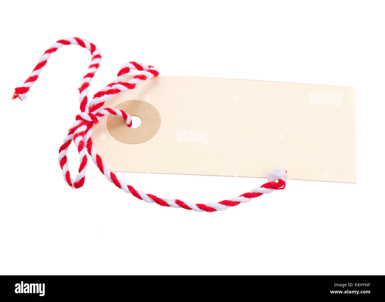 empty tag with red bow Stock Photo Alamy