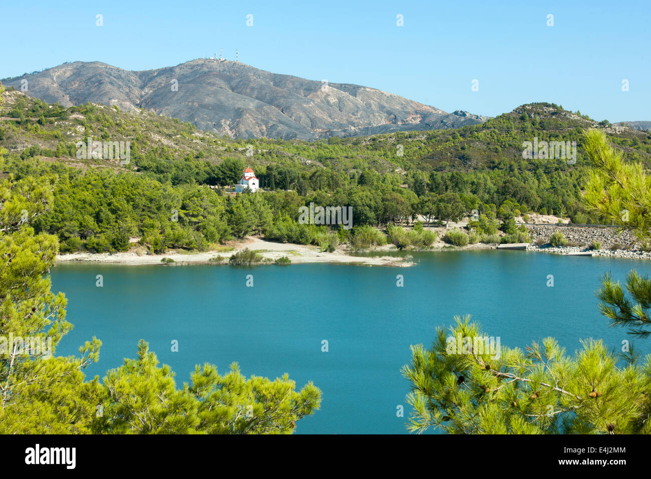 Griechenland, Rhodos, Apolakkia, Stausee Limni Apolaklias Stock Photo ...