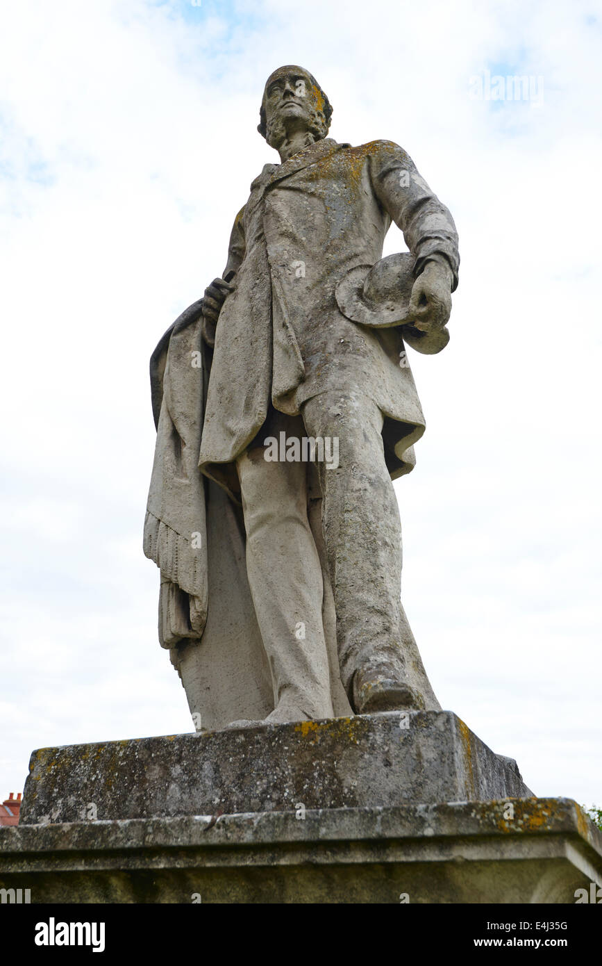 Statue Of Lord John Douglas Montague Scott By Sculptor Joseph Durham The Square Dunchurch Warwickshire Stock Photo