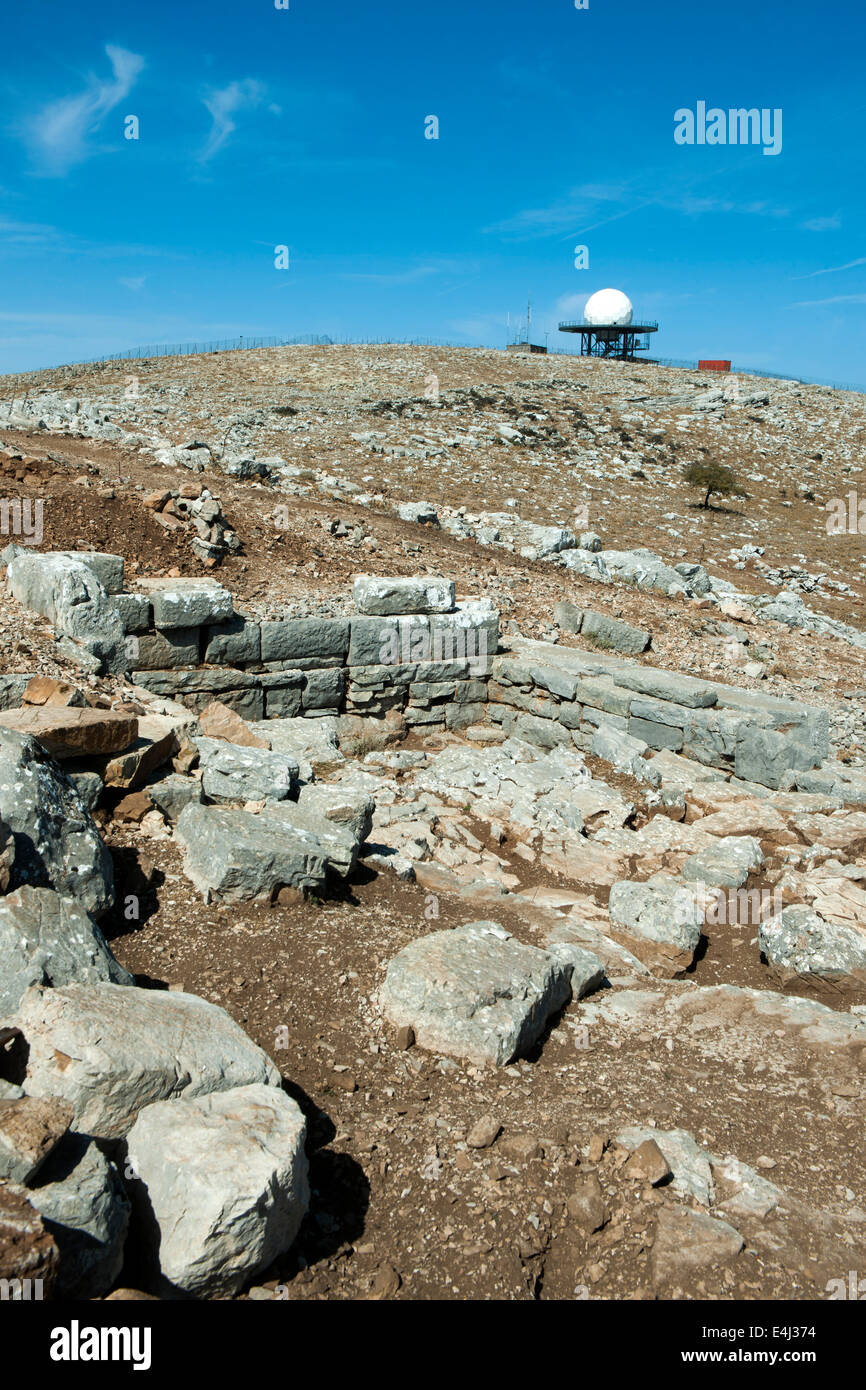 Griechenland, Rhodos, Embona, auf dem Berg Ataviros, Ausgrabung. Althaimenes soll auf dem Gipfel dem Zeus ein Heiligtum errichte Stock Photo